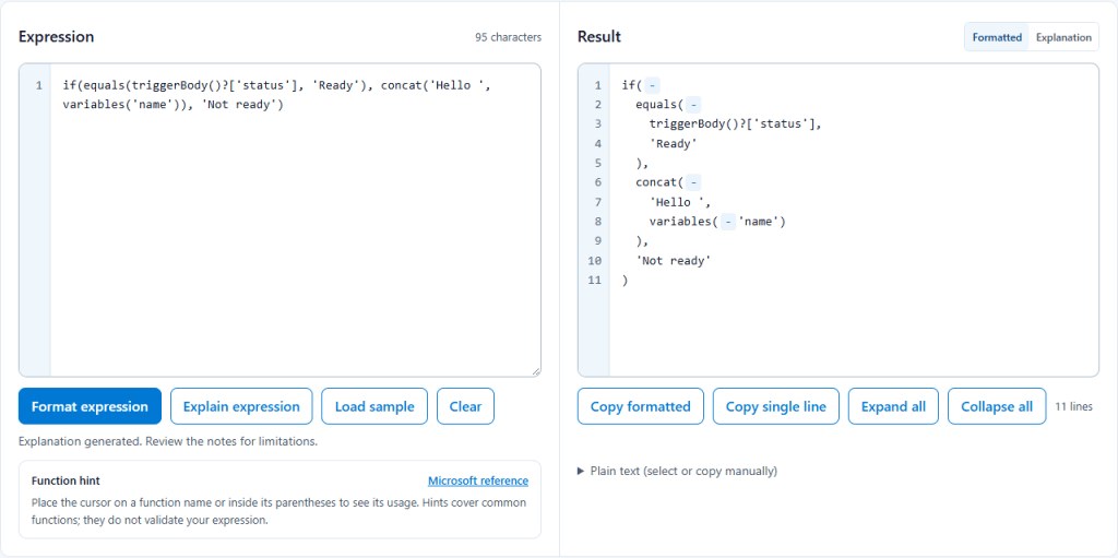 Formatter in the light theme